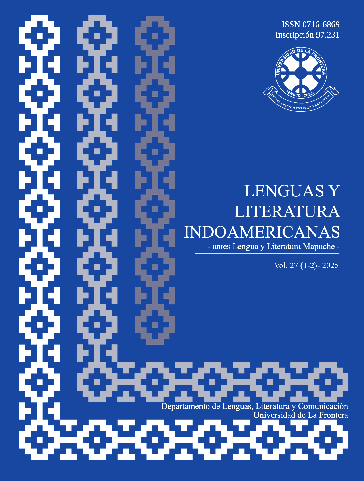 					Ver Vol. 27 Núm. 1 y 2 (2025): Revista de Lenguas y Literatura Indoamericanas (RLLI). Número Monográfico 
				